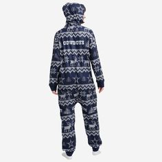 Dallas Cowboys Ugly Pattern One Piece Pajamas FOCO - FOCO.com Winter Fire, Womens Pjs, Matching Christmas Pajamas, Onesie Pajamas, Word Mark Logo, Matching Family Pajamas, Family Christmas Pajamas, One Piece Pajamas, Family Pajamas