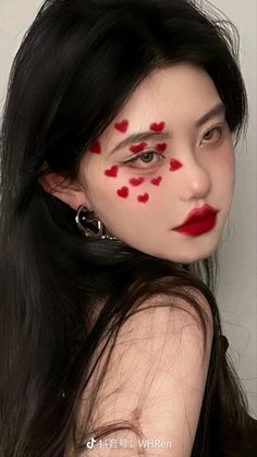 Hearts Makeup, Douyin Makeup, Graphic Makeup, Ethereal Makeup, Red Makeup, Dope Makeup, Fantasy Makeup, Makeup Eyeliner