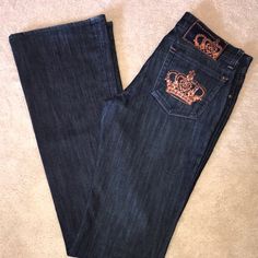 Excellent Used Condition Rock And Republic Dark Denim Lowrise Rhinestone Jeans These Pants Are Absolutely Gorgeous With Lots Of Crown Rhinestone Detail On Back Pockets. Item Has Only Been Worn A Handful Of Times. These Jeans Look Brand New. From Clean Non-Smoking Home. Why Pay Retail? Measurements: Waist: 16” Rise: 7 1/2” Inseam 35 Ankle Open 9. 1/2” Rhinestone Denim, Rhinestone Jeans, Rock Republic Jeans, Jeans Look, Rhinestone Crown, Dark Color, Dark Denim, Jeans Denim, Denim Jeans