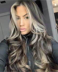 Fine Hair Styles, Blonde Highlights On Dark Hair, Short Hair Cut, Ombre Hair Blonde, Money Piece, Brunette Hair With Highlights, Gorgeous Hair Color, Dark Hair With Highlights, Extreme Hair