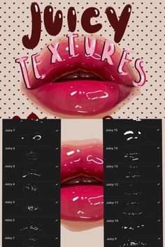 some type of lipstick with the words juicy textures on it's bottom and bottom