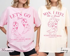 Lets Go Girls Comfort Colors Shirt, Man I Feel Like a Bride Bachelorette Party Shirts, Bridal Party Shirt, Nashville Bachelorette Shirts 🌻 Visit our store to find more designs and gift ideas! ❗️❗️❗️DISCLAIMER❗️❗️❗️ Due to lighting effect and computer color, the actual color may be slightly different from the picture, please understand. Due to the nature of the production, the glittery effects might not be exactly as the mockup. However, items with low resolution images, poor printing quality would be replaced for the benefit of customers. 🌹 MATERIAL & FEATURES: 👉 Bella Canvas 3001 Tee - 100% Airlume combed and ringspun cotton (fiber content may vary for different colors) - Light fabric (4.2 oz/yd² (142 g/m - Runs true to size - Retail fit - Solid colors are 100% cotton except Ash - 99% Hens Party Shirts, Nashville Bachelorette Tshirts, Man I Feel Like A Bride Bachelorette, Man I Feel Like A Bride, Gatlinburg Bachelorette, Bachelorette Shirt Ideas, Nashville Bachelorette Party Outfit, Nashville Bachelorette Party Shirts, Nashville Bachelorette Shirts