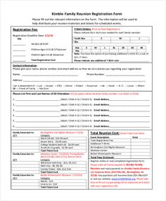 the registration form is shown in red and black, as well as an information sheet