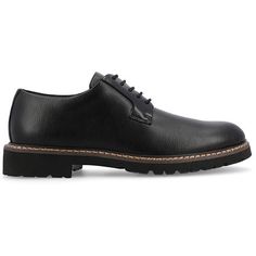 Introducing the Martin plain toe derby by Vance Co. These professional-style shoes are crafted with premium vegan leather, offering a sleek and business-savvy look. Featuring a 12 mm tru comfort foam insole and a lace-up design, they provide all-day comfort and a secure fit. With a 1-1/4 inch flat heel, plain-toe shape, and padded tongue for extra comfort, the martin derby combines professional style with maximum comfort, making it an ideal choice for the office or any occasion.Features: Comfort Oxford Plain Toe Loafers For Derby, Modern Business Casual Lace-up Shoes With Round Toe, Workwear Derby Shoes With Branded Insole And Almond Toe, Round Toe Oxfords With Textured Sole For Work, Oxford Round Toe Loafers For Work, Business Oxford Lace-up Shoes With Textured Sole, Modern Brogue Oxfords For Workwear, Plain Toe Leather Sole Oxfords For Work, Business Casual Oxfords With Almond Toe And Leather Footbed