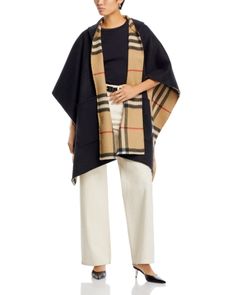 Burberry Soft Check Reversible Cashmere Cape Winter Scarf Burberry, Burberry Bag Outfit, Burberry 2020, Burberry Cape, Cashmere Cape, Hooded Cape, Chanel Fashion, All Black Outfit, Burberry Bag