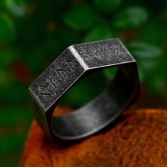 Vikings Jewelry-Vintage 316L Stainless Steel Nordic Viking Runes Ring For Men Women Punk Biker Hexagon Rings Fashion Jewelry Gifts Surface Width: 8mm Style 5: Wedding Custom Jewelry Style 4: Party Jewelry Gift Style 3: Fashion Jewelry Style 2: Viking Rings Style: Vintage Style: Stainless Steel Ring Shape\pattern: Geometric Rings Type: Cocktail Ring Ring Size: 7,8,9,10,11,12,13 Other Style: Fashion, Vintage, Viking, Nordic Origin: 3256805419530210 Occasion: Party Occasion: Wedding , Anniversary , Winter Rings, Hexagon Rings, Rune Ring, Viking Rings, Vikings Jewelry, Nordic Runes, Nordic Vikings, Rings Style, Mens Rings Fashion