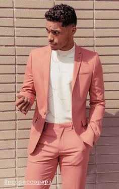 Rome Flynn, Dapper Mens Fashion, Designer Suits For Men, Mens Casual Dress Outfits, Pink Suit, Fashion Suits For Men, African Men Fashion, Mens Fashion Casual Outfits, Stylish Mens Outfits