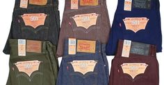 Just For Men, Levis Denim, Levi Jeans 501, Levis 501, Button Fly Jeans, Pick One, Colored Jeans, Levi Jeans, Mens Outfits