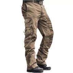 Fabric:100% Cotton; Gender:Men's; Style:Tactical; Elasticity:Micro-elastic; Pattern:Plain; Design:Multi Pocket,Straight Leg; Pants Type:Hiking Pants,Cargo Trousers,Outdoor Pants,Tactical Pants,Tactical,Work Pants,Cargo Pants; Listing Date:08/23/2022; Hips:null; Length:null; Waist:null; Fit US Size:null; Fit UK Size:null; Fit EU Size:null; Pants Length:Full Length Cheap Cargo Pants, Men's Cargo Pants, Black And Khaki, Solid Color Pants, Pants Cargo, Tactical Pants, Outdoor Pants, Mens Cargo, Hiking Pants