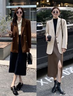 Korean Corporate Attire, Kendall Jenner Outfits Street Styles, Aesthetics Outfits, Aesthetic Fall Outfits, Fall Aesthetics, Fall Outfits Ideas, Work Dress Code, Japan Spring