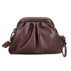 Brown Versatile Brown Evening Shoulder Bag, Chic Soft Leather Crossbody Clutch, Chic Formal Clutch With Leather Handles, Brown Soft Leather Evening Clutch, Brown Soft Leather Clutch For Evening, Chic Brown Clutch Evening Bag, Versatile Brown Clutch For Formal Occasions, Leather Handle Pouch Clutch For Evening, Evening Clutch With Leather Handles