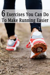 a person walking down a dirt road with the words 6 exercises you can do to make running easier