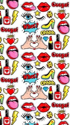 a bunch of different types of stickers on a white background with the words love and kisses