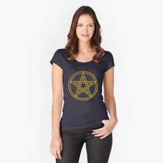 Get my art printed on awesome products. Support me at Redbubble #RBandME: https://www.redbubble.com/i/t-shirt/Gold-Pentacle-by-Aggyro93/46847976.6EZOD?asc=u Rose Violette, Independent Women, Royal Fashion, Casual Tee, Cap Sleeves, Violet, Shirt Designs