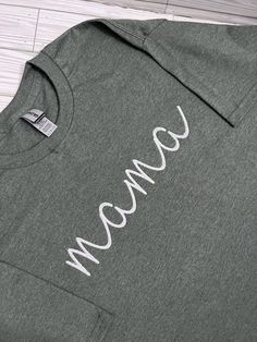 Adorn Yourself in Love with our Script Embroidered Lowercase 'mama' Crewneck T-Shirt! 🌼 This unisex Mama Tee is more than apparel; it's an expression of appreciation. Ideal as a Mama Gift or a heartfelt Mother's Day Gift, our Crewneck T-Shirt embodies Mom Appreciation. Enjoy the comfort of unisex sizing; for a more fitted look, consider sizing down (no returns/exchanges for sizing). Customize your tee: Choose your preferred color and size. Please note: All sales are final, ensuring each piece i Fashionable Mom, Mom Appreciation, Mama Crewneck, Stylish Mom, Mama Tee, Tshirt Crafts, Mama Gifts, Embroidered Tee, Embroidered Crewneck