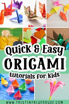 origami crafts for kids to make with paper and construction materials that are easy and fun