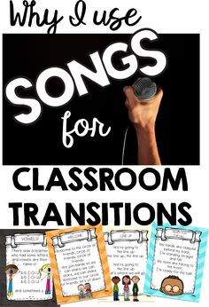 a classroom poster with the words, why use songs for classroom transitions on it