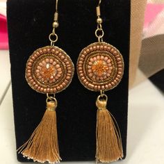 We Carry These In Lots Of Colors But This Color Is So Pretty! Very Lightweight Approx 2 3/4” Total Length Suede Backing 44e Adjustable Orange Tassel Earrings, Orange Tassel Earrings, Chanel Stud Earrings, Michael Kors Earrings, Givenchy Earrings, Purple Day, Monet Earrings, Topaz Crystal, Betsey Johnson Earrings