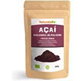 a bag of acai powder on a white background