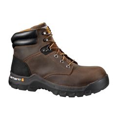 Carhartt Footwear brings new life to an old concept; quality work footwear. We build footwear using the highest standards of design, componentry and construction to insure that the Carhartt product you are wearing stands up to the job you are doing. Premium materials throughout and attention to detail in the manufacturing process produce unmatched features and benefits. Proprietary outsoles and insoles are engineered to work together to provide optimal performance. Upper materials, like premium Carhartt Boots, Brown Work Boots, Mens Rugged, Composite Toe Work Boots, Leather Work Boots, Carhartt Womens, Mens Fashion Rugged, Carhartt Women, Men Carhartt