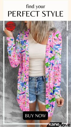 Floral Open Front Long Sleeve Cardigan Sleeve Cardigan, Cardigan Tops, Long Sleeve Cardigan, Elevate Your Style, Front Open, Your Style, Free Shipping, Long Sleeve, Floral