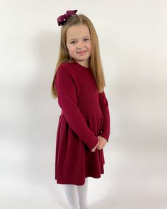 Girls maroon sweater dress. Stylish yet warm and cozy sweater dress for girls. Kenlee is wearing her true size 6Y. Girls party dress, girls holiday dress, girls special occasion dress. Fitted Holiday Dress For Fall Dress-up, Fitted Dress For Dress-up Holiday In Fall, Cute Long Sleeve Sweater Dress For Fall, Cute Winter Holiday Dress For Dress-up Occasions, Cute Holiday Dress For Winter, Dress-up Dresses For Fall, Long Sleeve Winter Dress For Dress-up Occasions, Long Sleeve Winter Dresses For Dress-up Occasions, Long Sleeve Winter Dresses For Dress-up