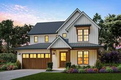 this is an artist's rendering of the modern farmhouse style house plans for your home