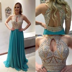 Halter Prom Dresses Long, Green Prom Dress Long, Blue Prom Gown, Prom Dress Green, Formal Prom Dresses Long, Green Evening Dress, Halter Prom Dresses, Elegant Ball Gowns, Custom Prom Dress