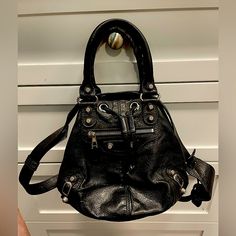 Balenciaga Black Round Bottom Crossbody Bag Black Balenciaga Black, Black Cross Body Bag, Balenciaga, Crossbody Bag, Bag Lady, Black