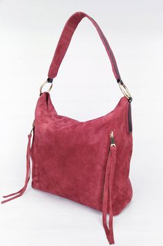 "This is Shayan hobo bag from Italian suede leather with a unique soft surface in red color (slight dark red ) Shayan hobo bag is highly functional, providing you with plenty of space to carry your essentials around with ease. Dimensions: Height - 26 cm ( 10.24 \") Width - 27 cm ( 10.63 \") Depth- 12 cm ( 4.72 \") (depth is measured across bottom of backpack) Key features: * The sturdy zip closure ensures that your belongings remain safe, whether you're at work or traveling. * A large front pock Red Leather Purse, Leather Backpack Purse, Vintage Backpacks, Hobo Purse, Black Leather Backpack, Handmade Bag, Leather Hobo Bag, Bag Handmade, Womens Purses