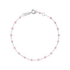 Gigi Clozeau - Classic Gigi Fuchsia bracelet, White Gold, 6.7 Pink Jewelry With Round Beads And Bracelet Strap, Dainty Pink Jubilee Bracelet, Elegant Pink Sterling Silver Bracelets, Elegant Pink Rosary Bracelet With Round Beads, Elegant Pink Beaded Jubilee Bracelet, Elegant Pink Jubilee Beaded Bracelets, Elegant Pink Sterling Silver Round Bracelet, Luxury Pink Round Beads Jewelry, Pink Sterling Silver Round Bracelets