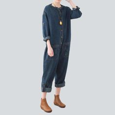 Introducing our dark wash. baggy denim overalls from the 2023 Autumn Collection ââ‚?the perfect mix of street style and sophistication!Why You Need It In Your WardrobeThese overalls are designed to embody the spirit of rebellion. being the ultimate balance between contemporary fashion and nostalgic street style. Crafted with a distinctive distressed pattern and baggy fit. they'll bring an edgy and effortless look to your wardrobe.Distinctive Features: Street Style: Inspired by the iconic street Casual Medium Wash Overalls For Fall, Oversized Dark Wash Jeans With Pockets, Medium Wash Washed Denim Jumpsuit For Fall, Casual Straight Leg Overalls For Fall, Casual Dark Wash Overalls For Streetwear, Casual Relaxed Fit Overalls For Fall, Relaxed Fit Overalls For Fall, Casual Fall Overalls With Relaxed Fit, Casual Dark Wash Denim Overalls