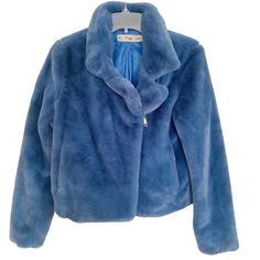 K. Zell Paris Blue Faux Fur Plush Jacket G1574 Super Soft Plush Blue Zip Front Faux Fur Jacket. Lined. Side Pockets. Size Small. Nwot, Mob Wife Vibes. *Pit To Pit - 20" *Length - 21" Blue Outerwear With Faux Fur Lining For Fall, Blue Long Sleeve Outerwear With Faux Fur Trim, Blue Outerwear With Faux Fur Trim And Long Sleeves, Blue Outerwear With Faux Fur Lining And Long Sleeves, Plush Jacket, Paris Blue, Mob Wives, Mob Wife, Paris Blues