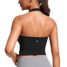 PRICES MAY VARY. Designed for yoga or lounge. Light support. Butterluxe collection features extremely soft and ultra stretchy, engineered for luxurious comfort. Removable built-in padding for easy adjustment. Double-layer design provides full coverage. Scoop neckline. Halter backless sports bras style. Butterluxe collection features super soft and stretchy high-quality fabric. Halter neck crop tops show your charming body curves for a stylish look. Removable pads for convenient adjustment.
 
 Fe Cute Gym Clothes, Best Workout Clothes, Crz Yoga, Bra Image, Halter Neck Crop Top, Fitness Photos, Body Curves, Lounge Lingerie, Padded Sports Bra