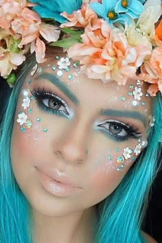 Fairy Make-up, Fantasy Make-up, Festival Makeup Rave, Halloween Make-up Looks, Festival Makeup Glitter, Make Up Foundation, Dengeki Daisy, Cute Halloween Makeup, Halloween Makeup Pretty