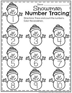 snowman number training worksheet