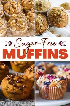 several different muffins are shown with the title in the top right corner and bottom left