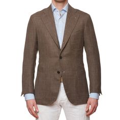 Sartoria CHIAIA Bespoke Brown Hopsack Wool-Silk-Linen Jacket 50 NEW US 40 SARTORIA CHIAIA