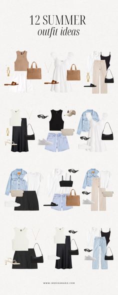 summer outfit ideas Outfit Ideas Summer, Fest Outfits, Capsule Wardrobe Outfits, Fashion Capsule Wardrobe, Summer Outfit Ideas, Summer Capsule Wardrobe, Capsule Outfits, Wardrobe Outfits