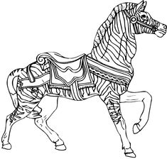 a drawing of a horse that has been drawn in black and white with lines on it