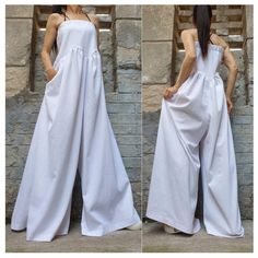 "Sleeveless linen overalls with wide legs with sleeveless side pockets🤩 Extravagant designs and high quality fabrics. The item from the pictures is size S For more information feel free to ask questions. Material &Care Linen Machine wash 30oC Hand wash at low temperatures Do not machine dry Medium hot iron Sizing We make sizes from xs to 5xl as well as customized measures.So don't hesitate to contact us and make one for you. 🛫🎁Shipping🎁 🛬 STANDARD SHIPPING Europe : 6-8 business days USA&Can Cotton Wide-leg Jumpsuits And Rompers With Pockets, Cotton Wide Leg Jumpsuits And Rompers With Pockets, Sleeveless Summer Overalls With Side Pockets, Full-length Summer Jumpsuits And Rompers With Pockets, Summer Linen Jumpsuits And Rompers With Bib Front, Summer Cotton Full-length Overalls, Summer Full-length Jumpsuits And Rompers With Pockets, Full-length Cotton Overalls For Summer, Full Length Summer Jumpsuits And Rompers With Pockets