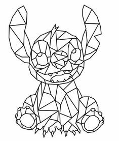 a cartoon character that is made out of geometric shapes and has been drawn in the style of