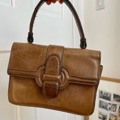 Bought From Vintage Flea Market For $225. In Good Condition: Minor Scratches And Rips (As Pictured) Vintage Flea Market, Leather Mini Bag, Leather Mini, Flea Market, Vintage Leather, Wristlets, Mini Bag, Clutches, Bag Lady