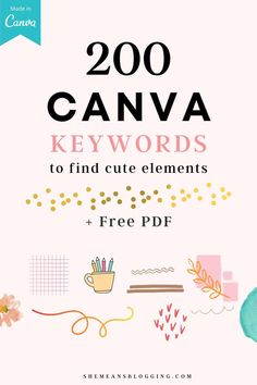 25 canva keywords to find cute elements