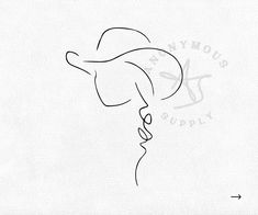 a black and white drawing of a woman's hat