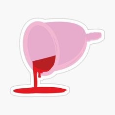 an illustration of a blood drop coming out of the stomach sticker on a white background