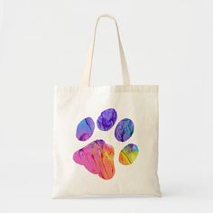 Casual Tote Bag For Personal Use, Paw Painting, Paw Cat, Bag Painting, Dog Tote Bag, Painted Tote, Dog Tote, Cat Themed Gifts, Mom Cat