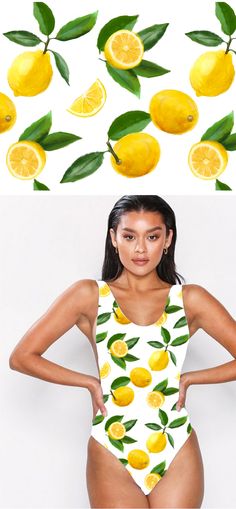 Lemon pattern that will be used for swimwear. Hand-drawn with watercolor. The perfect, citrus pattern design for summer.  By by M. m. | #lemon #swimsuit #pattern #citrus Lemon Swimsuit, Citrus Pattern, Lemon Pattern, New Illustration, Lemon Patterns, Swimsuit Pattern, Pattern Illustration