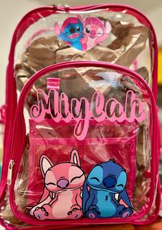 Clear, custom-made, backpacks, personalization available. Able to provide any character. Free shipping Themed Backpack For School, Themed School Backpack, Themed Backpack For End Of School Year, Themed Standard Backpack For School, Themed Rectangular School Backpack, Character Style Backpack For End Of School Year, Character Style Standard Backpack For End Of School Year, Pink College Bag For Back To School, Themed Student Backpack