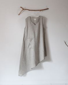 calla lily pebble linen dress by anny Casual Asymmetrical Linen Dress, Lagenlook Linen Dress With Asymmetrical Hem, Asymetrical Linen Dresses, Asymmetrical Lagenlook Summer Dress, Lily Pebbles, Cotton Lagenlook V-neck Dress, Calla Lily, Linen Dress, Custom Orders